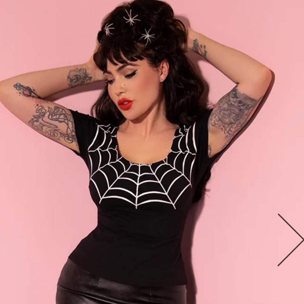 Black and White Vixen Mantrap Spiderweb tops!
